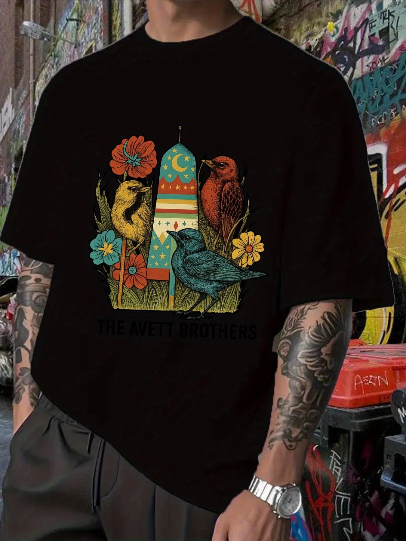 

The Avett Brothers Graphic T-shirt - Colorful Bird & Floral Design XL