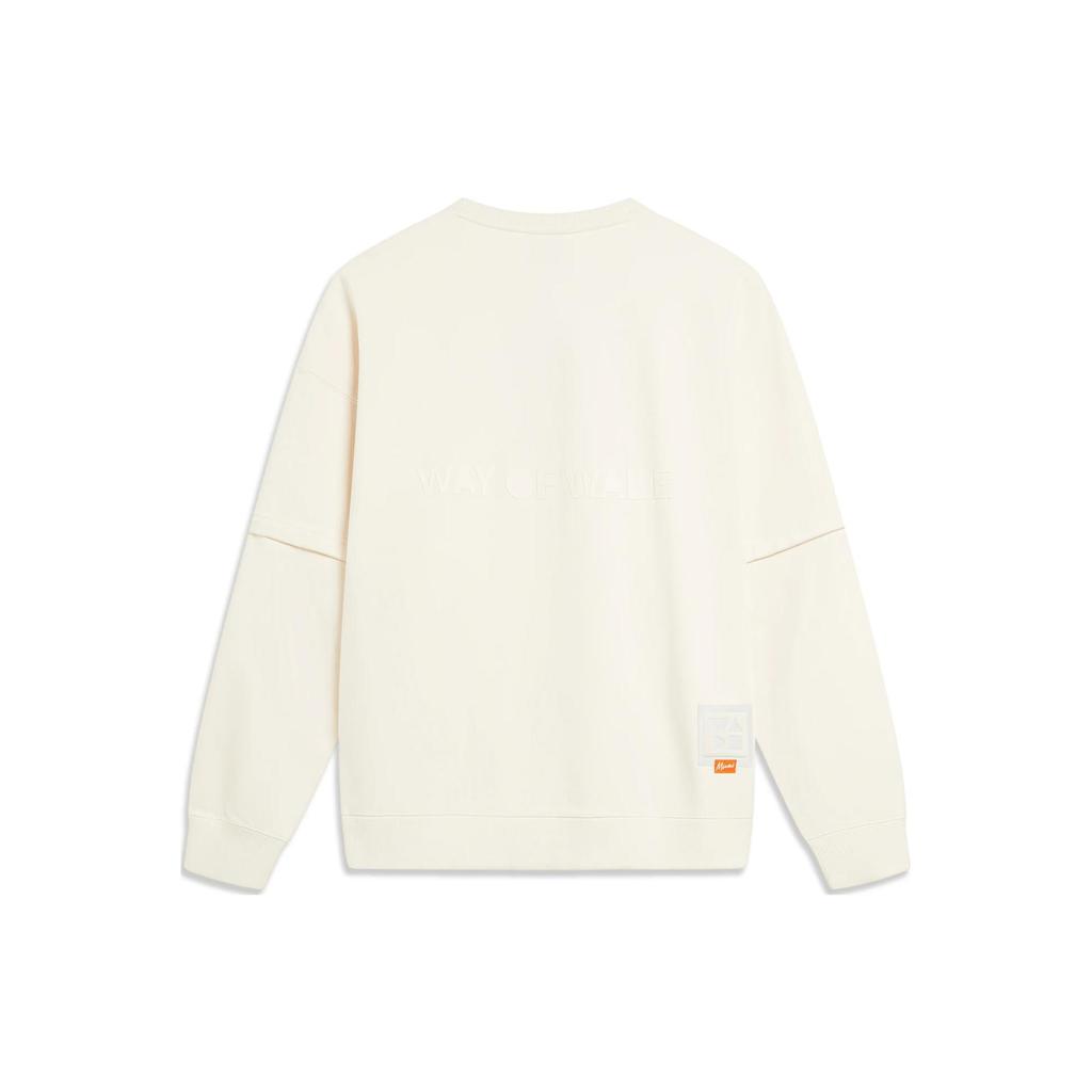 Li Ning Sweatshirts Unisex Ecru Crew Neck Moderate Regular AWDT947-6