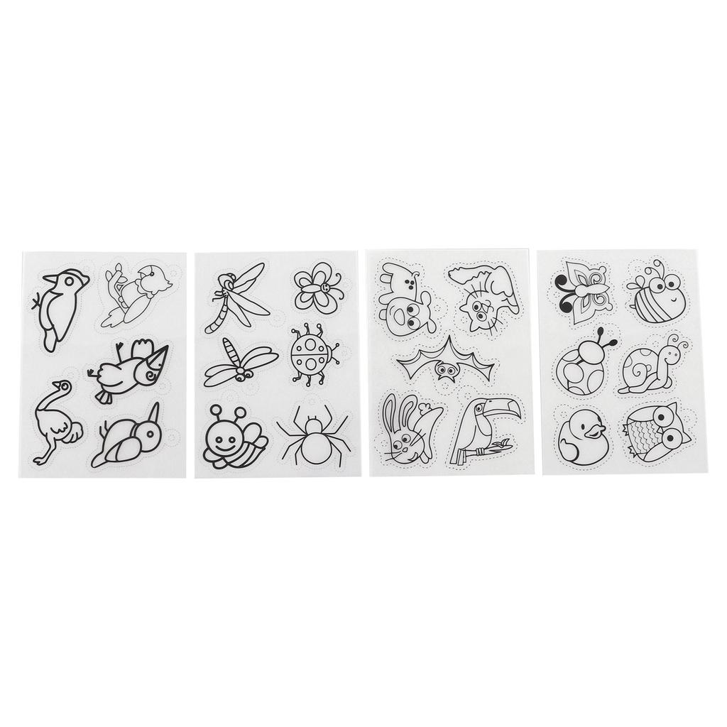 Heat Shrink Sheets 8 Pcs Hand Painted Printing with Pattern Filling for Kids Craft School Project Ornaments