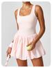 Women's Golf and Tennis Sports Jumpsuit - Casual Fitness Dress with Fake Two-Piece Skirt