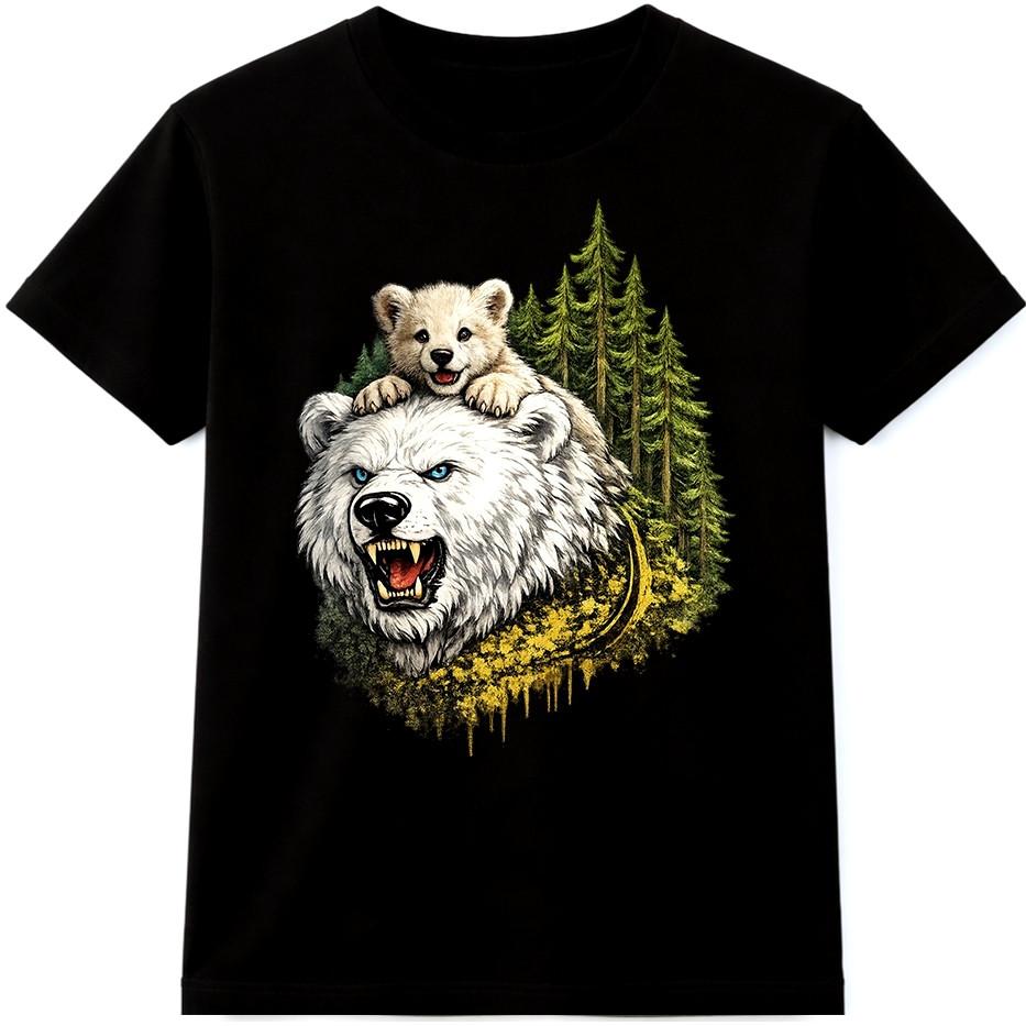 Polar Bear Cub T Shirt Roaring Bear Animal Wildlife Graphic Tee S разноцветный
