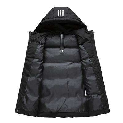 Winter New Cotton Vest Three Bars Hooded Vest Classic Simple Men Thickened Large Size Vest Men