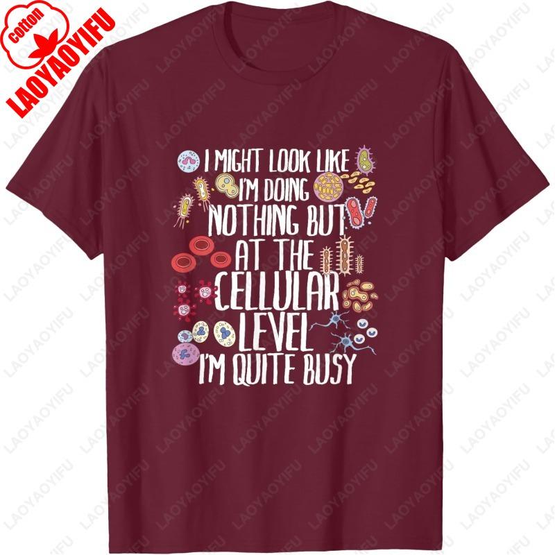 

Men Women Funny High Quality Cotton Clothes Biology Microbiology Teacher Cellular Botany Molecule TShirt Letters Trend Cool Tops S
