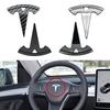 Für Chrome Schwarzes Logo Auto Lenkradabdeckung Aufkleber Abzeichen Emblem Für Tesla Model 3 Y X S Aufkleber Ersatz Zubehör