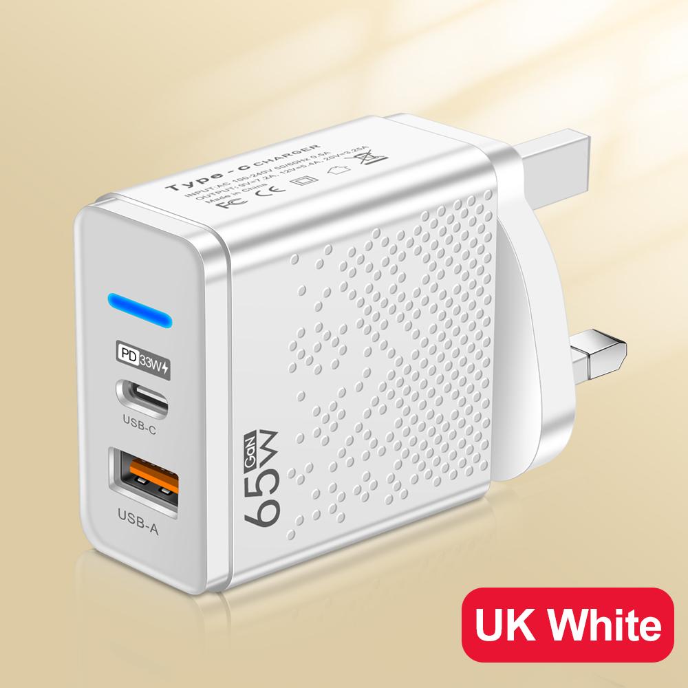 Total 65W USB Charger PD Type C Fast Charging Mobile Phone Charge Adapter For iPhone Xiaomi  Samsung PD Quick Charge QC3.0