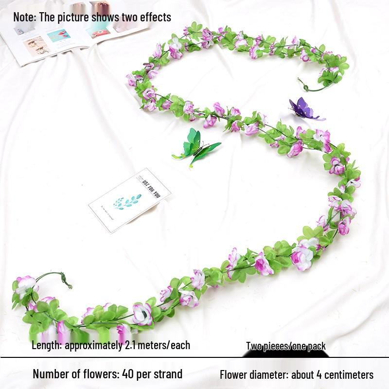 Artificial Rose Vine for Wedding Arches, Staircase Railings, and Ceiling Decor