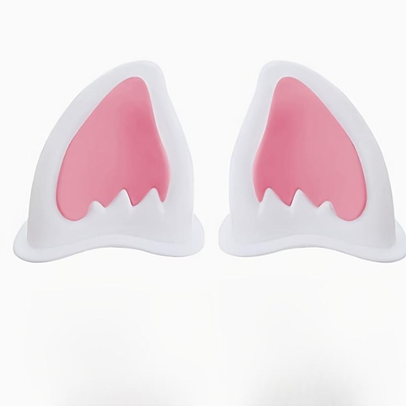 2pcs Adorable Cat & Bear Ears Helmet Stickers - Durable ABS, Perfect for Motorcycles, Electric Bikes & Car Decor, Cute Helmet Accessories