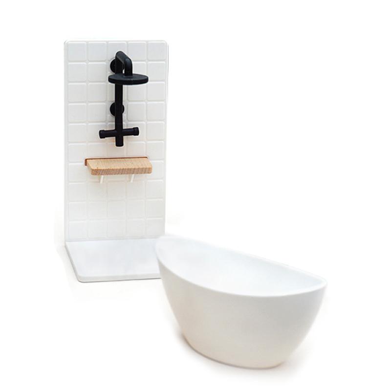 1/12 Dollhouse Simulation Washbasin Tub Toilet Model Freely Combined Bathroom Decor Dolls House Miniature Furniture Accessories