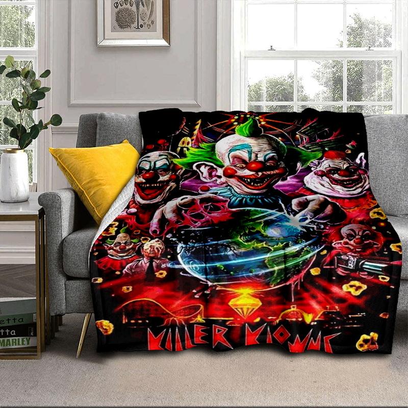 Clown Horror Decke Flanelldecke für Bett, Sofa, Camping, Wandern, Picknick Zubehör, Geschenk für Familie Fan Geschenke