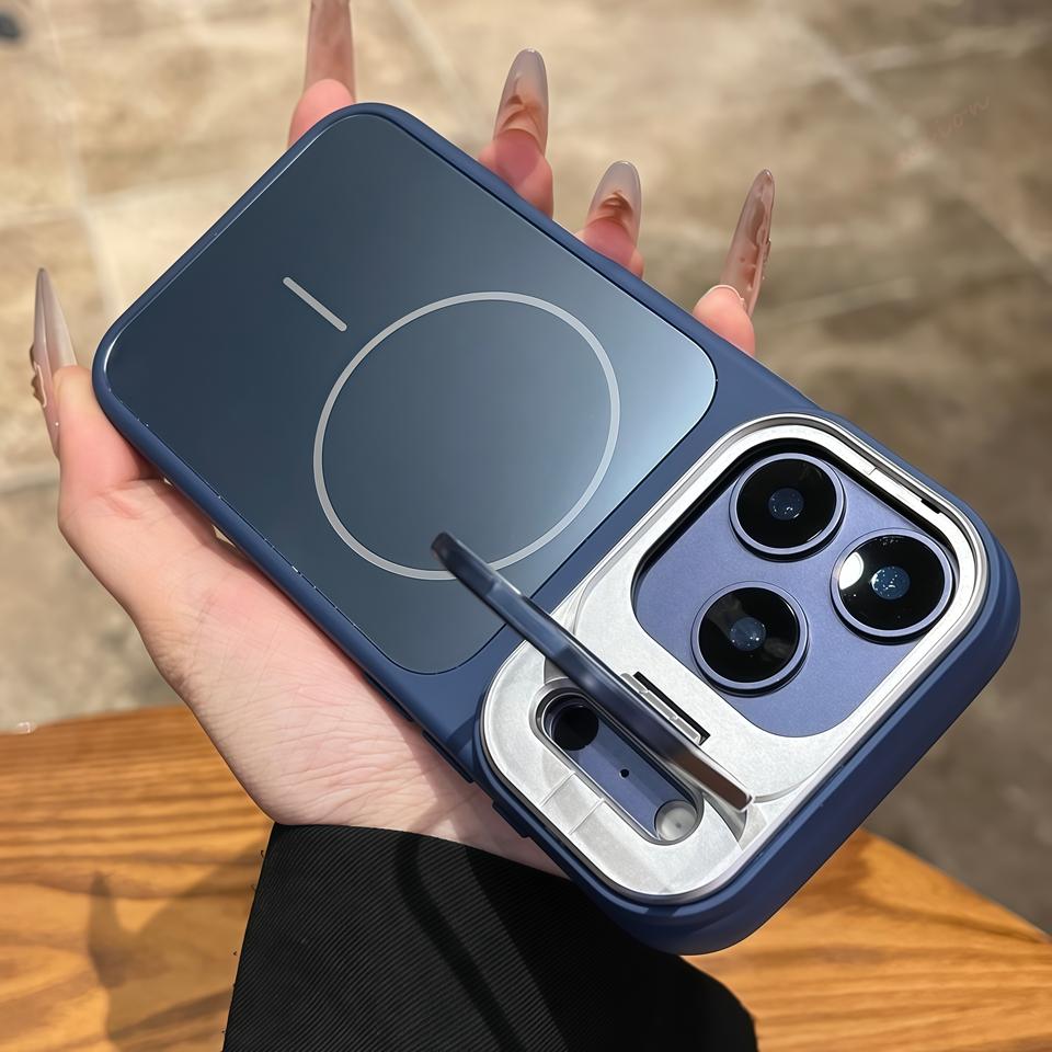 

Official Magnetic Stand Phone Case For iPhone 17 Air 11 12 13 14 15 16 Pro Max Plus Magsafe Wireless Charging Protector Cover For iPhone 11