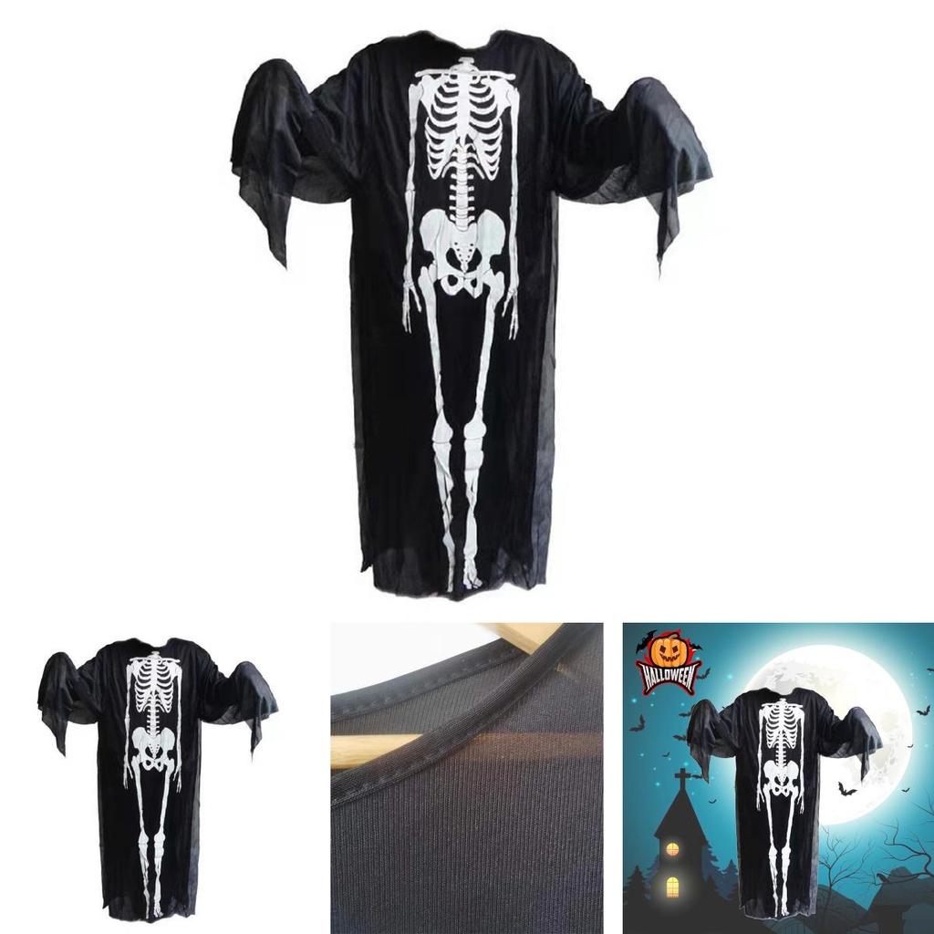High-quality Skeleton Ghost Cosplay Suit For Halloween Dress-up
