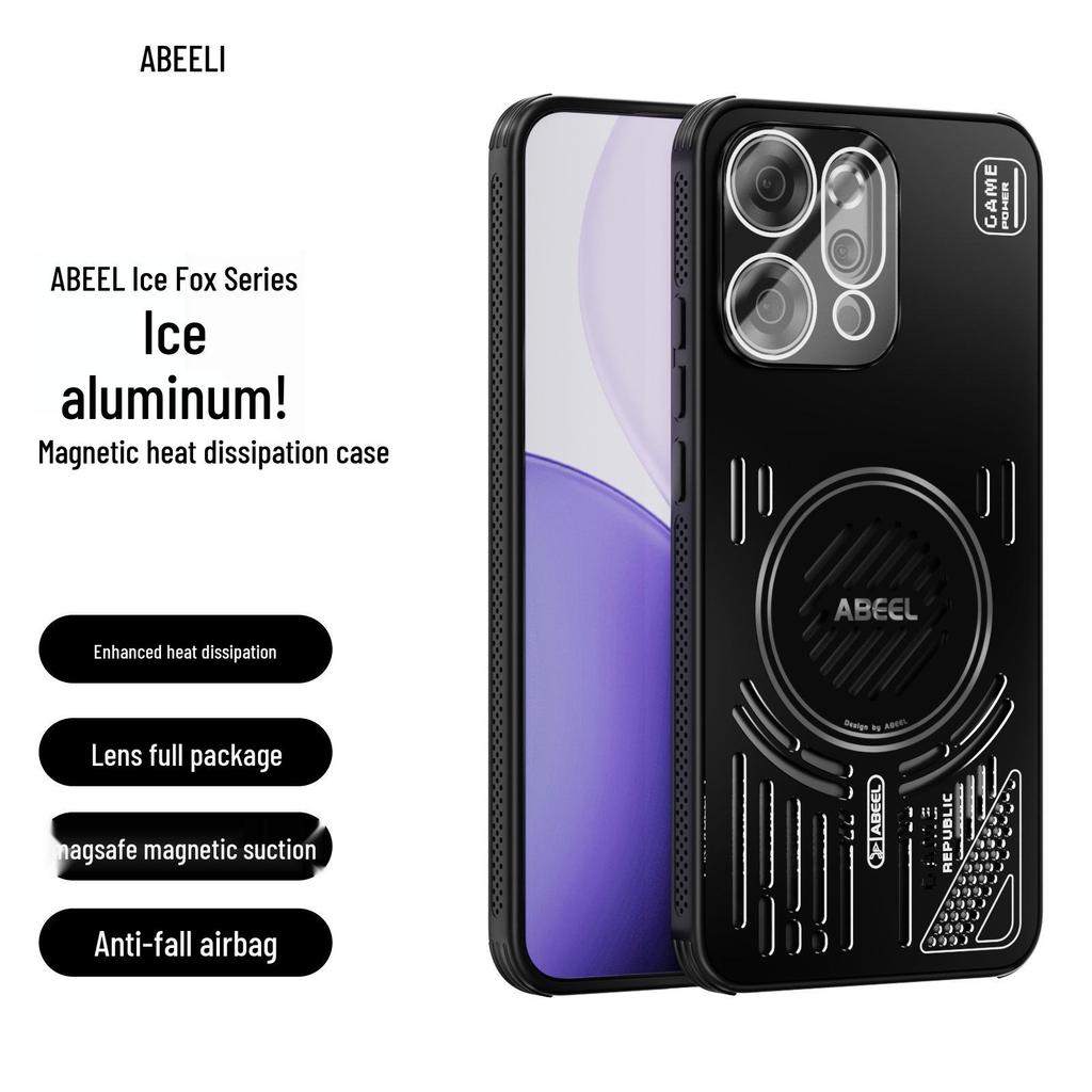 OPPO Reno14 Pro Ice Aluminum Magnetic Protective Phone Case with Heat Dissipation and Drop-Proof Design