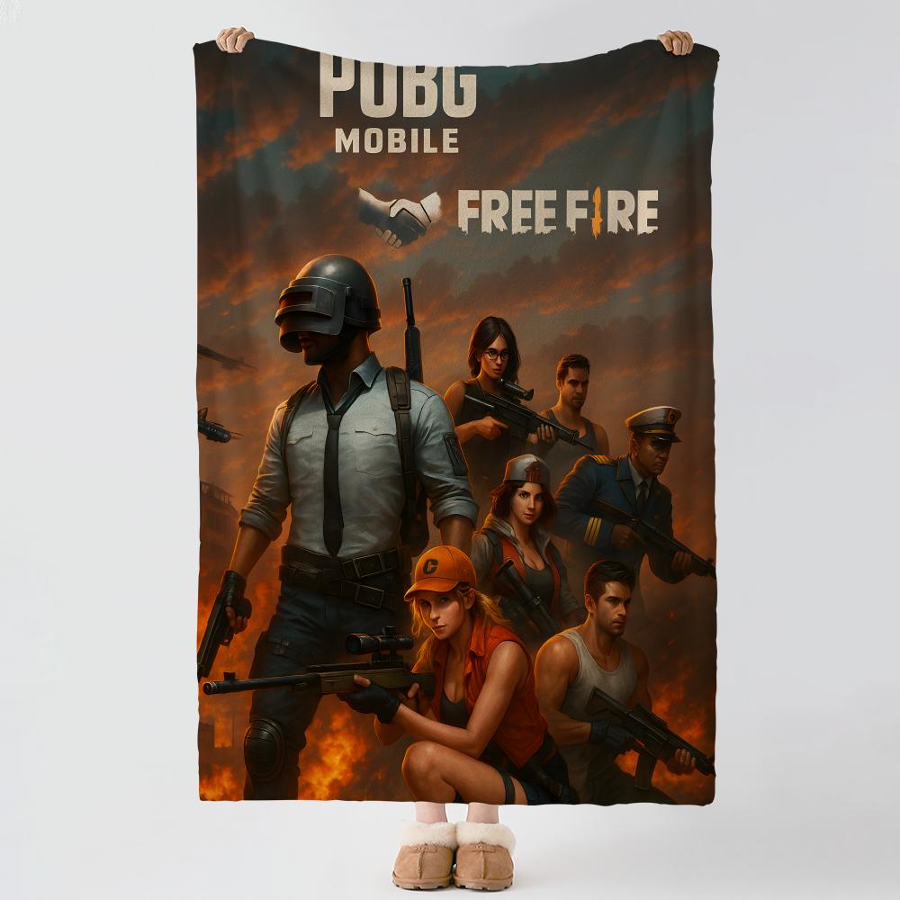 Spiel P-PUBG-G Dicker Komfort Flanell-Steppdecke, Vielseitig einsetzbar Innen Außen Tägliches Nickerchen