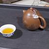 Handcrafted Yixing Zisha Purple Clay Teapot by Famous Artist - Bamboo Leaf Dragon Egg Design Tea Set