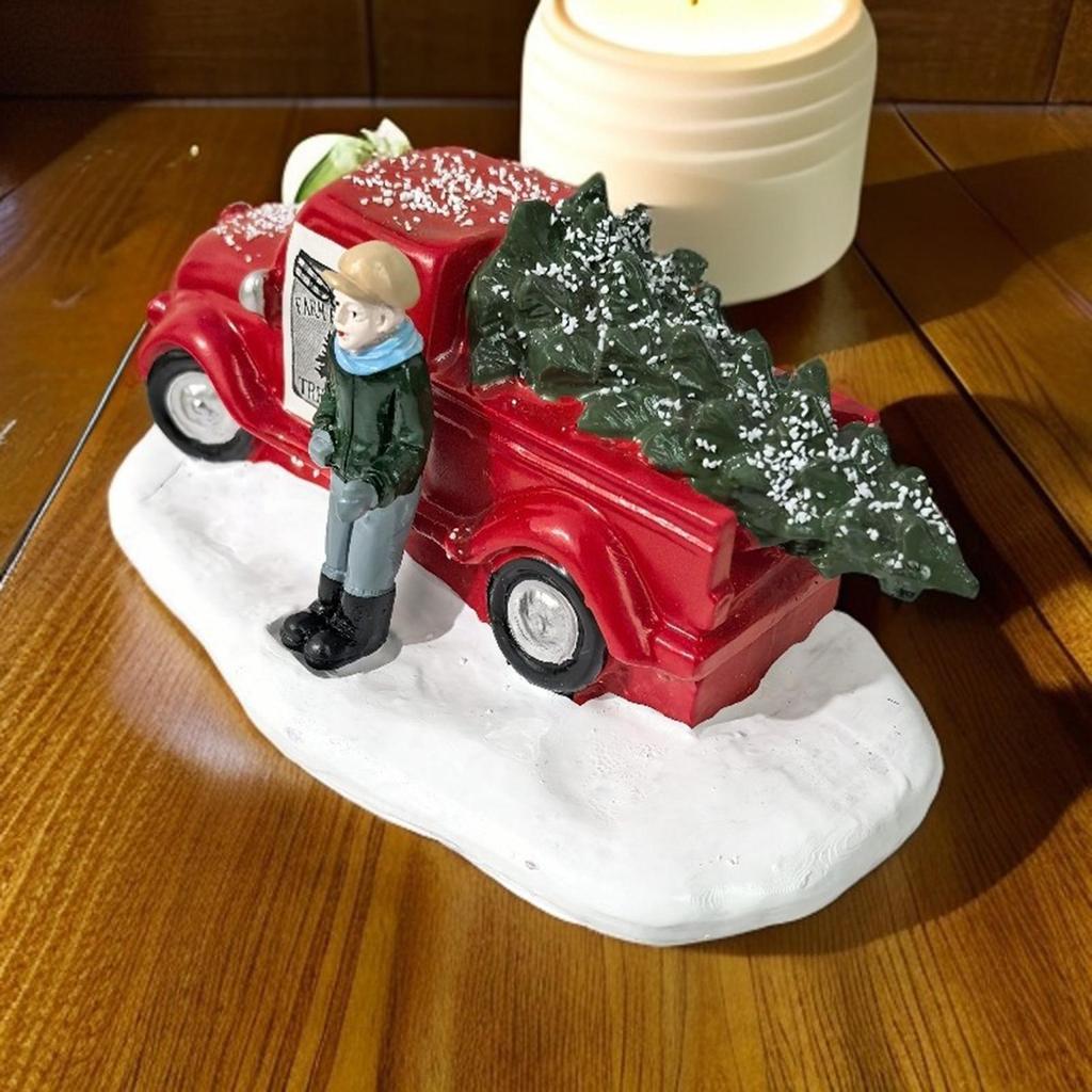 Christmas Truck Model Resin Vintage Rustic Car Model Car Christmas Decorations for Holiday Party Offices Home Room Desk Desktop