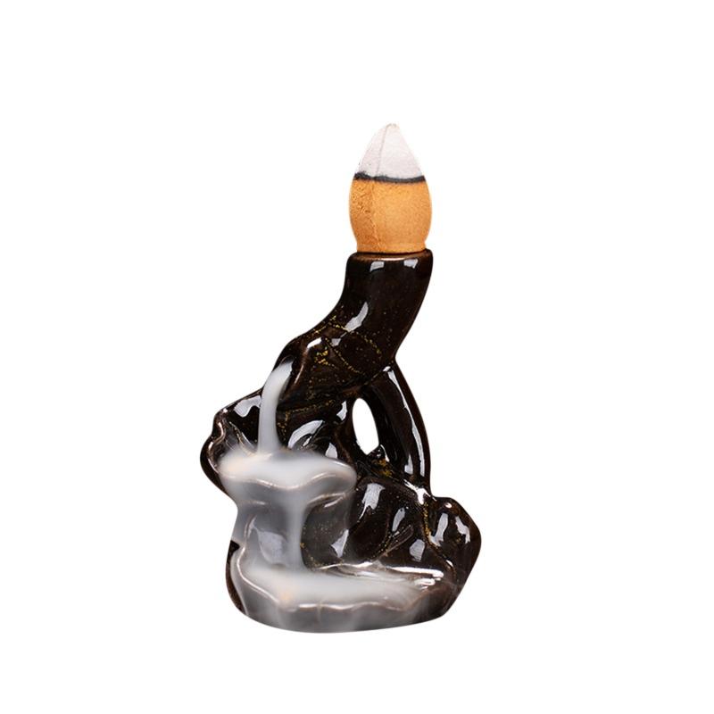 Leaf Tower Incense Ceramic Burner Fragrance Holder Backflow Censer Creative Aromatherapy Smoke Reflux Incense Stick Incense