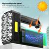 Outdoor Camping Searchlight 8LED Bulbs Solar Charging Handheld Flashlight USB Charge Portable Lamp 4 Bright Lighting Modes