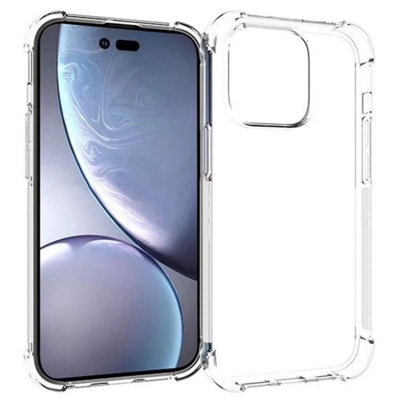 For iPhone 14 Pro Back Cover WANLONFENG TM Series 2.0mm Clear TPU Phone Case (Big Lens Hole)