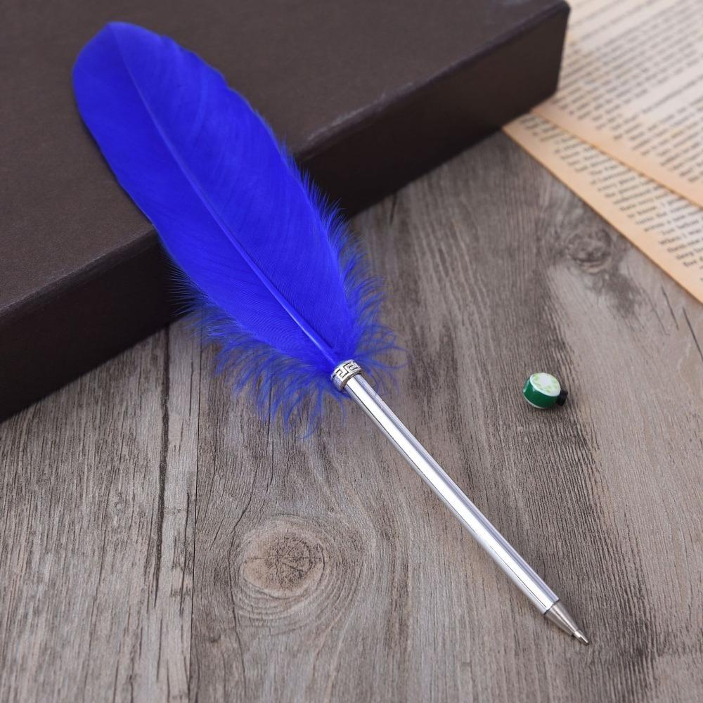 Feather Ballpoint pen Colorful Feather Pen Portable Writing pen Office