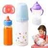 15.2cm/9.3cm Doll Magic Milk Juice Bottles With Pacifier Bibs Fit New Born Dolls Plastic Nipple Bottle Dollhouse Toys Set Reborn