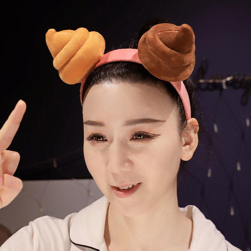 Kreativ Rolig Bajs Baba Hårband Plyschleksak Parodi Bajs Huvudbonad Hårband Flicka Lugnande Docka