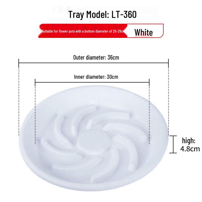 Thickened Round Plastic Flower Pot with Tray