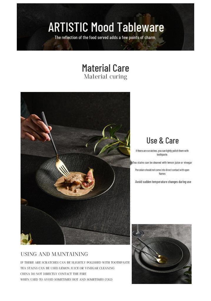 Retro Black Japanese Ceramic Ramen and Pasta Bowl for Restaurant or Hotel Use