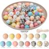 100x DIY Silicone Beads for Bracelet Making Purse Pendant DIY Crafts Making for Keychain Making Kit with Lanyards Multicolor