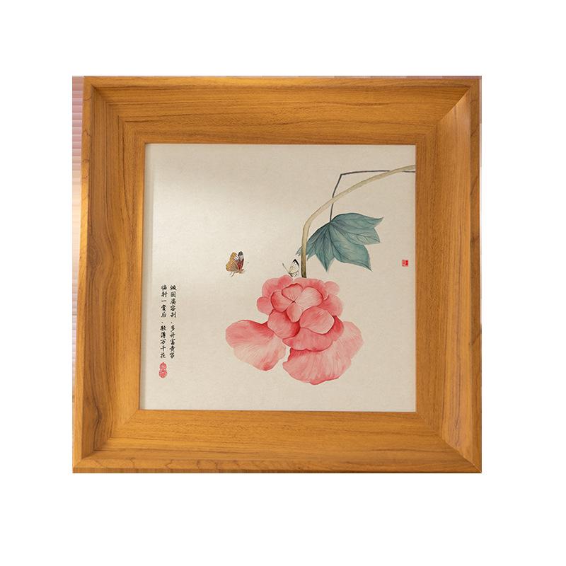 Vintage Square Chinese Style Photo & Calligraphy Frame: Creative Retro Tabletop or Wall Decoration