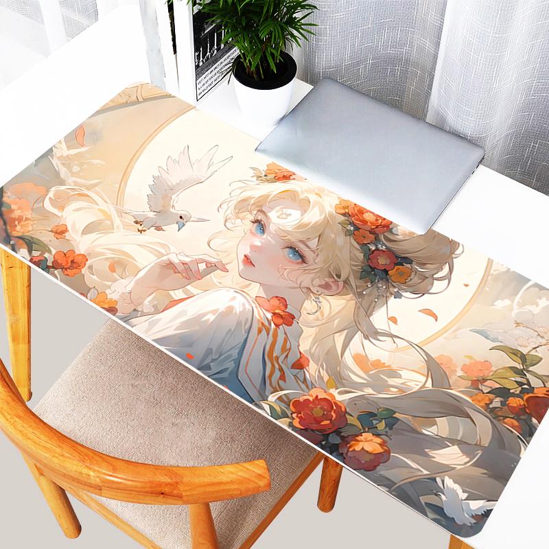 Kawaii Mouse Pads ESports Gaming Accessories Alfombrilla Computer Desk Mat SSailor Moons Keyboard Pad AntiSlip Game Mousepad