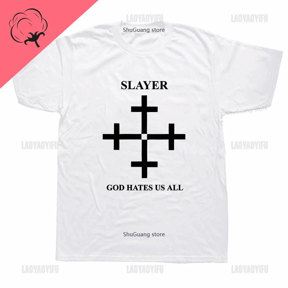 Футболка Fashion Slayers Metal с надписью «Бог ненавидит нас всех» унисекс для мужчин и женщин футболка с коротким рукавом хлопковая футболка с графическим принтом XXL