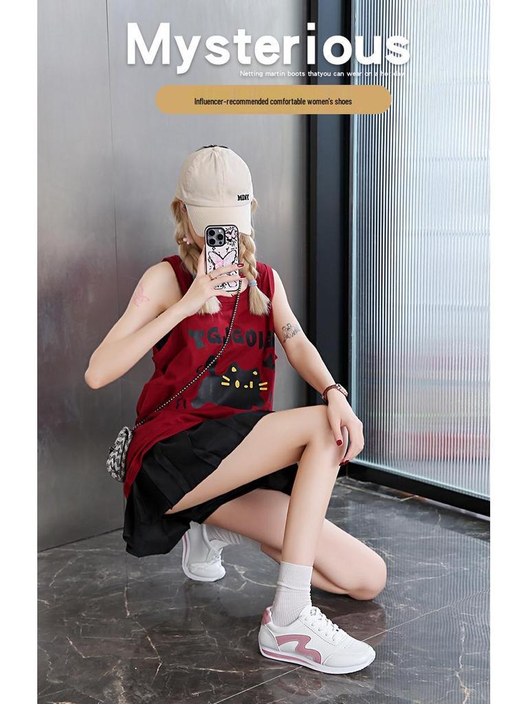 Forrest Gump Women's 2025 Lightweight Breathable Leather Running Shoes - Versatile & Soft Sole for Summer.