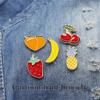 Charm Cartoon Jewelry Pin Fruit Brooch Clothing Accessory Alloy Texture Suitable for School Life and Parties Event
