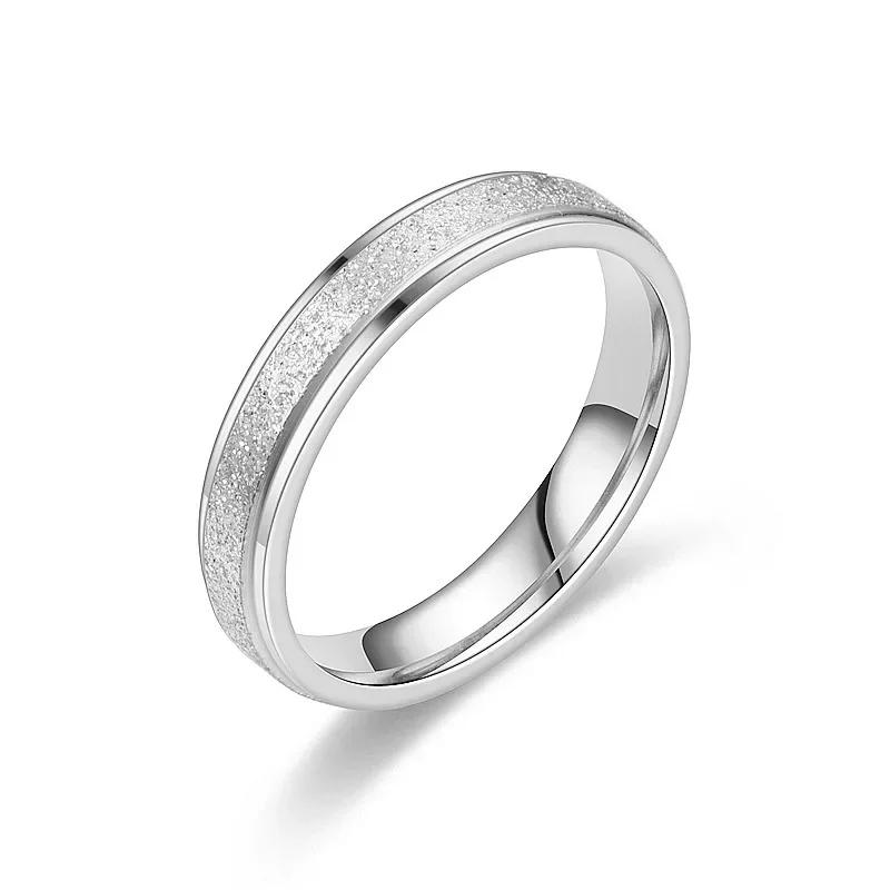 Light Luxury Feeling Titanium Steel Frosted Ring Feminine Temperament Minority Does Not Fade Ring Hand Jewelry Gift Creative