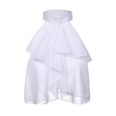 Elegant White Ruffled Jabot Victorian Renaissances Detachable Faux Collar for Themed Gatherings and Theatrical Wear