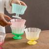 Household Glass Women Nordic New High Aesthetic Splicing Dessert Cups Popular Transparent 240ml Gradient Flower Shape Water Cup