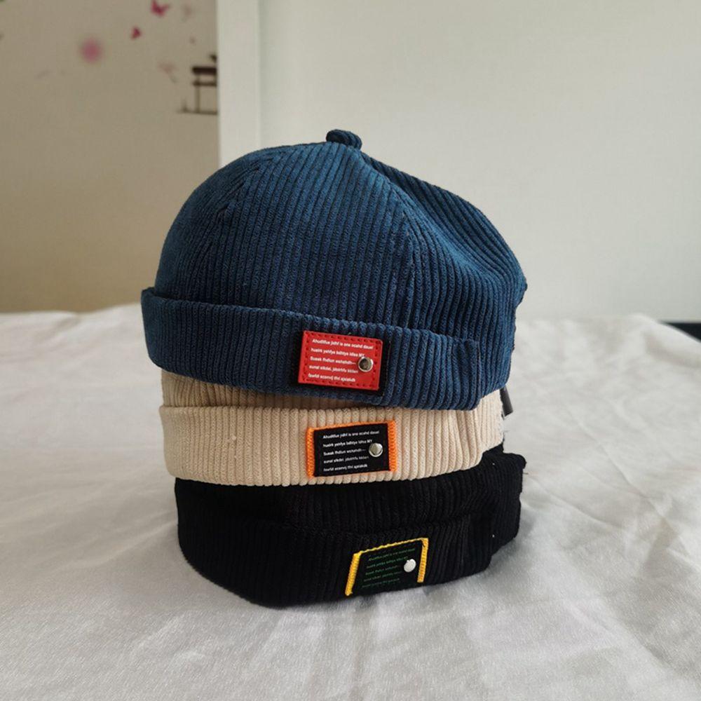 Tag Harajuku Style Corduroy Female Hat Letter Hat Korean Style Caps Men Beanies Watermelon Hat