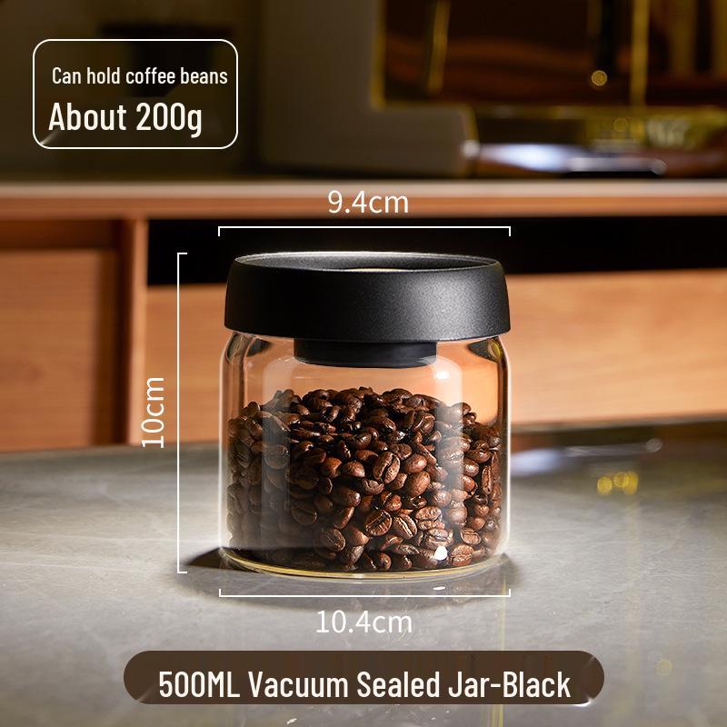 High Borosilicate Glass Vacuum-Sealed Coffee & Tea Storage Jar