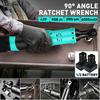 4000mAh 3/8" Electric Wrench Cordless Ratchet Rechargeable Scaffolding 90 N.m Right Angle Wrench Tool + 1/2 Battery Charger Socket Kit