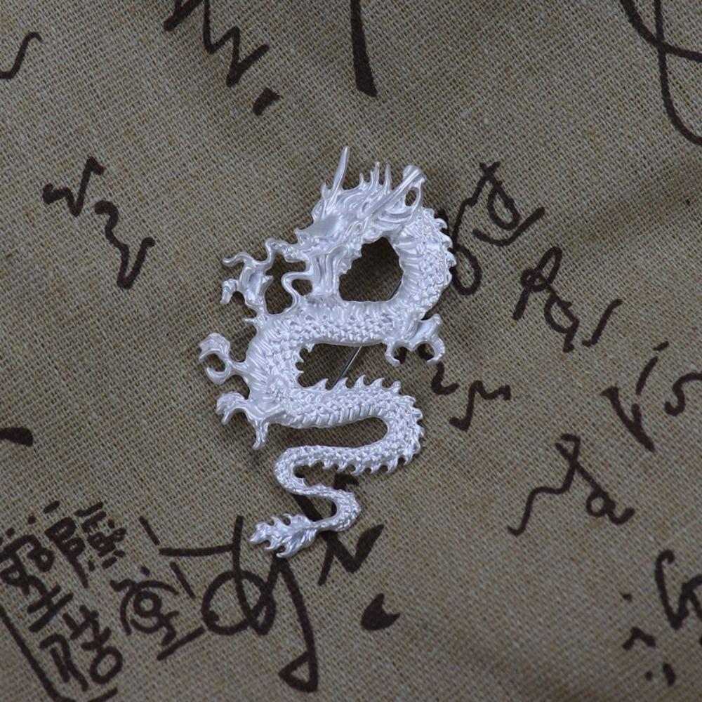 Flying Dragon Metal Dragon Badge Suit Coat Collar Pins Legend Animal Lapel Pins Vintage Men Brooch