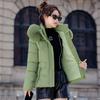 Annual removable hat cotton clothes women's short winter thickened large fur collar slim cotton-padded clothes foreign style jacket