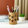 Creative Bamboo Organizer Toothbrush Holder Hollow Storage Case for Cosmetic Brush Tableware Stationery Home Decoration