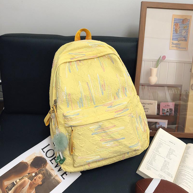 High Capacity Dopamine School Backpack Stylish Waterproof Nylon Bag For College And Commute