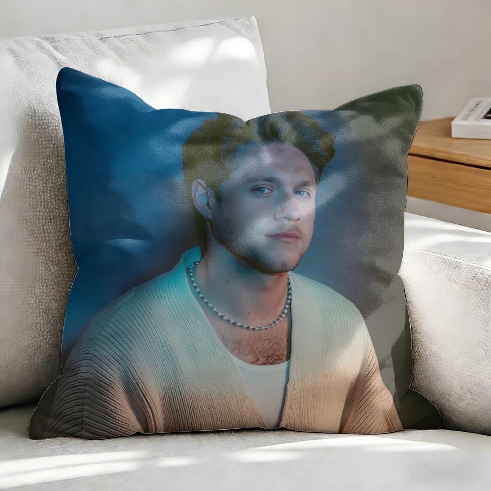 NNiall HHoran Pop Singer Cushion Cover Soft Plush Fabric DoubleSided Printed Sofa Cushion Cover for All Seasons Home Decor