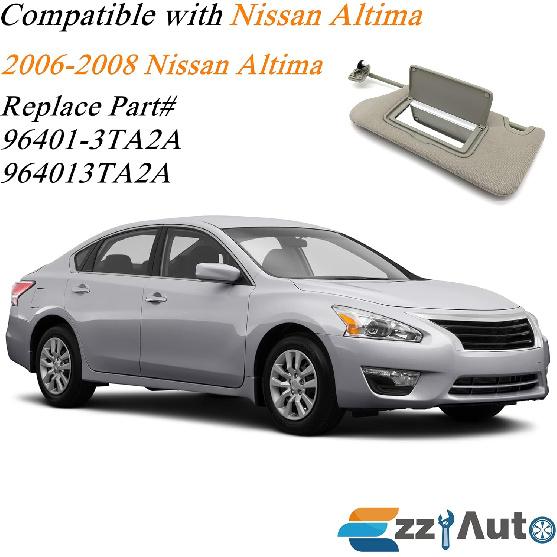 Ezzy Auto Gray Left Driver Side Sun Visor Compatible With Nissan Altima 2013-2016 96401-3TA2A 964013TA2A