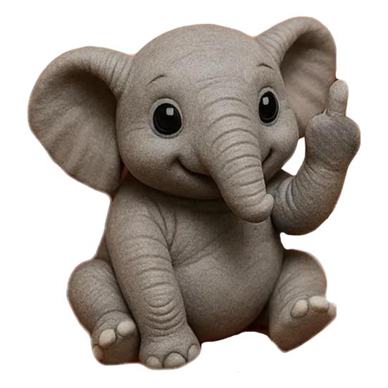 Middle Finger Animal Statue Cartoon Dog Cat Elephant Mouse Highland Cow Frog Turtle Hedgehog Figurine Resin Sculpture Desktop Decoration Ornament