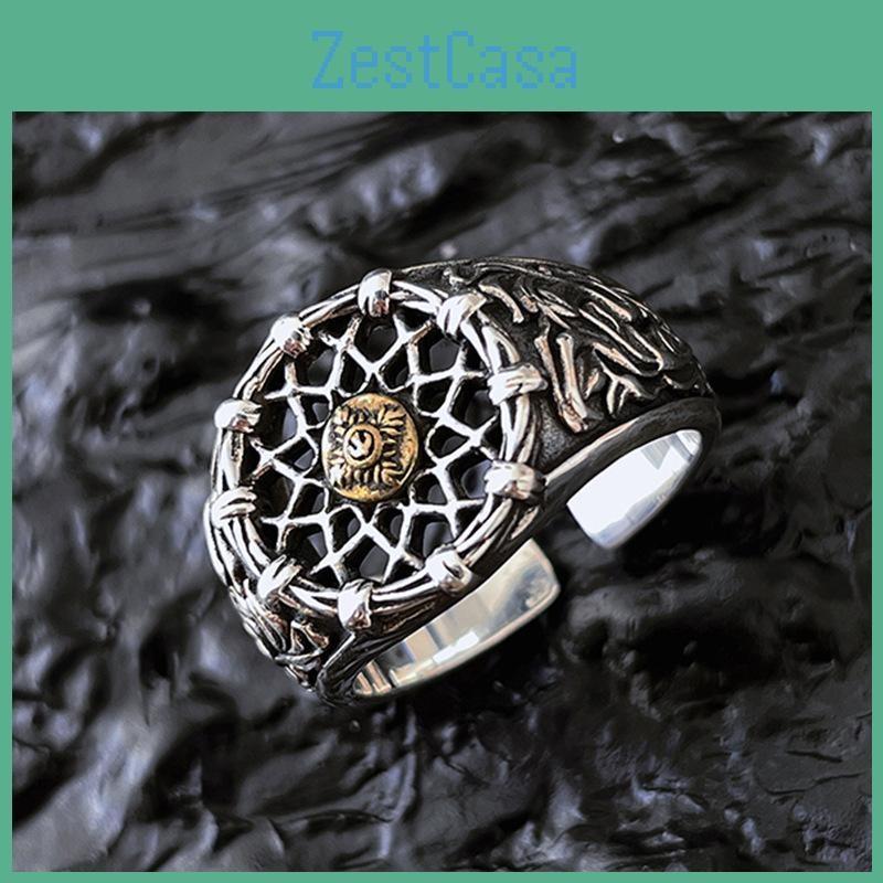 Geometric Smiley Face Copper Ring Women Adjustable Fashion Jewelry Decoration