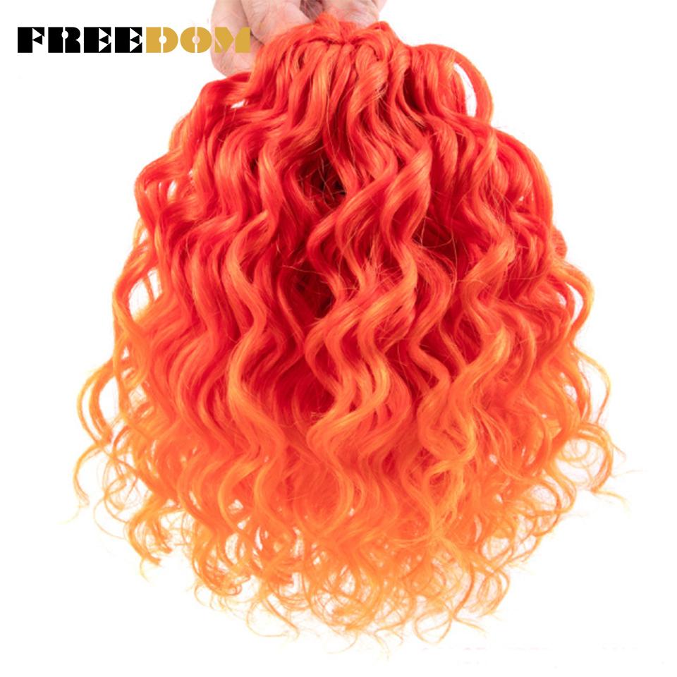 FREEDOM Deep Wavy Twist Crochet Hair Synthetic Jessica Curly Hair Crochet Braids Ombre Brown 10 Inches Braiding Hair Extensions