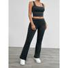 Women's Summer Casual Knitted Solid Color Sleeveless Vest Tight Trousers Set