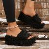 Ladies Slippers Thick Soled Casual Lazy Slippers Plush Slippers